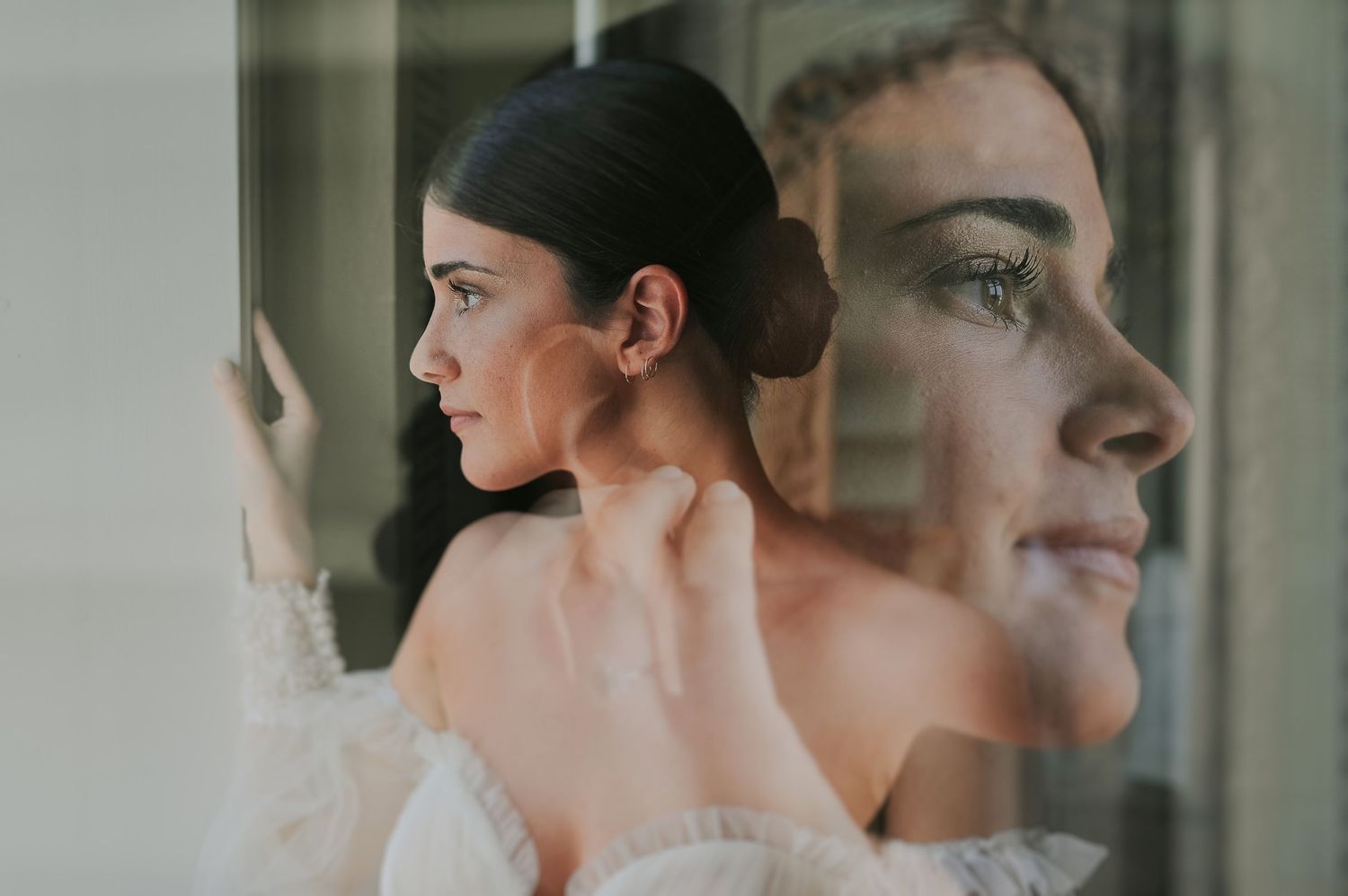 Artistic bridal portrait captured during a luxury wedding in Tuscany, Italy