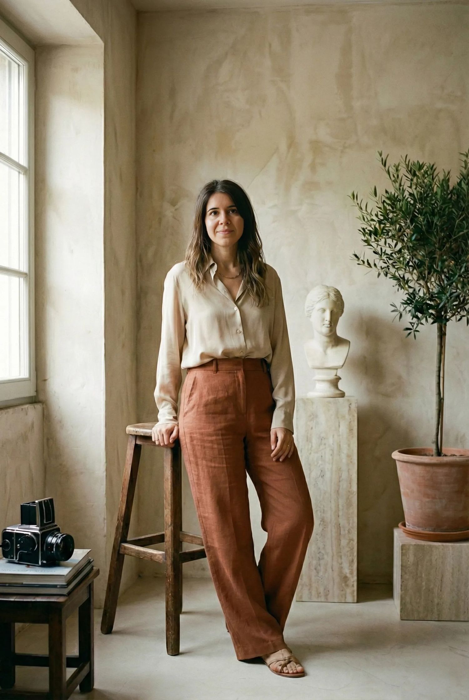 Portrait of Selena Pintau, luxury wedding photographer in Italy, captured in a refined and natural editorial style