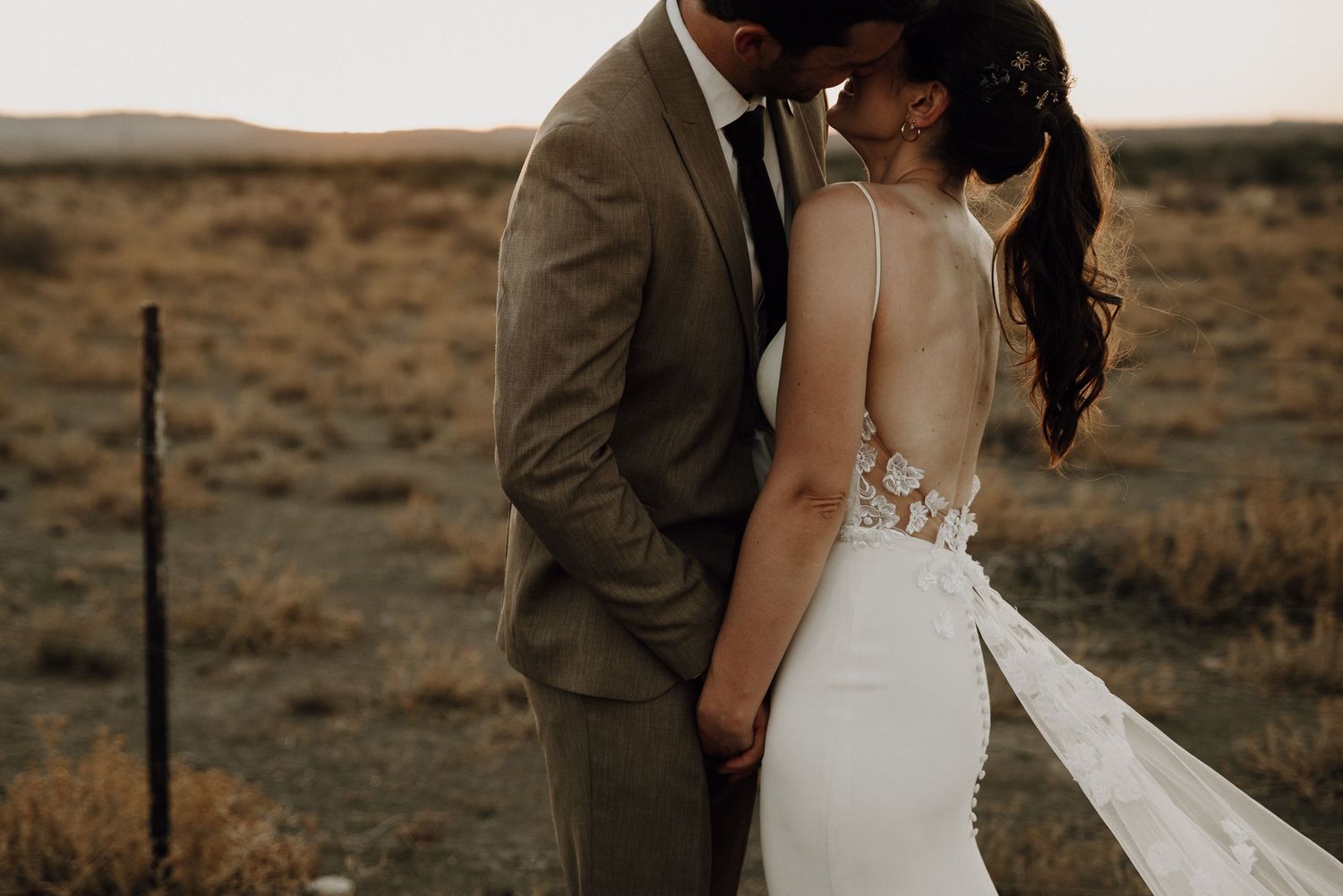 Sunset couple portrait at Abrahamskraal Guest Farm