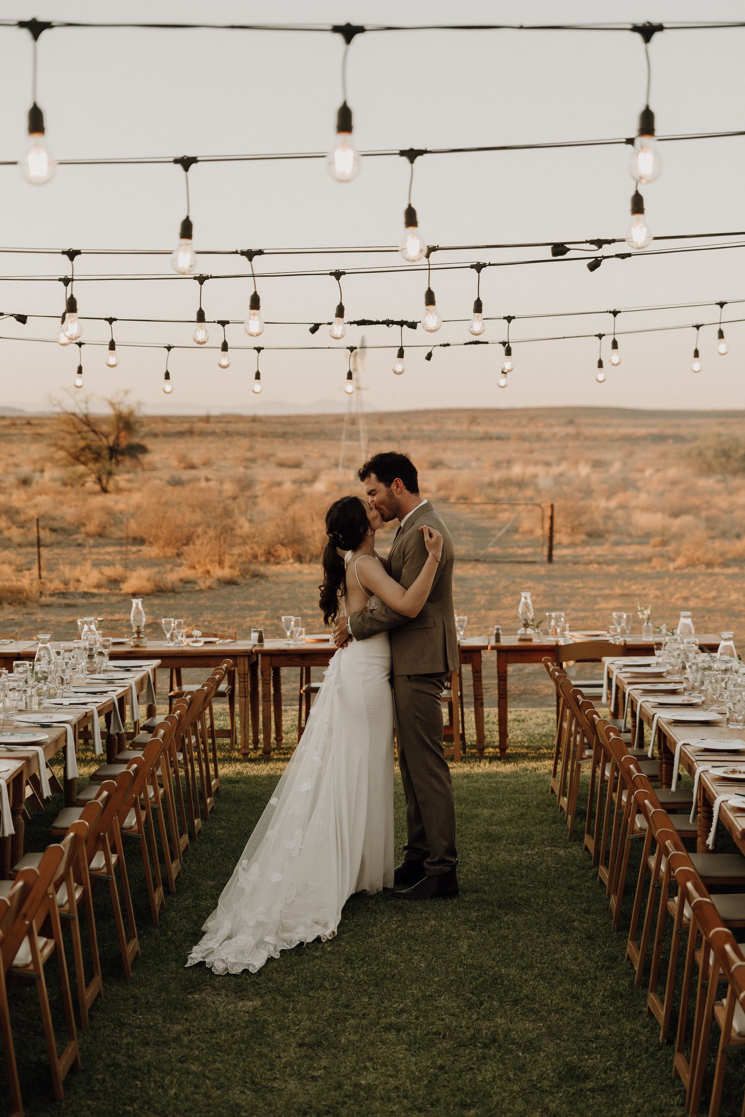 Sunset couple portrait at Abrahamskraal Guest Farm