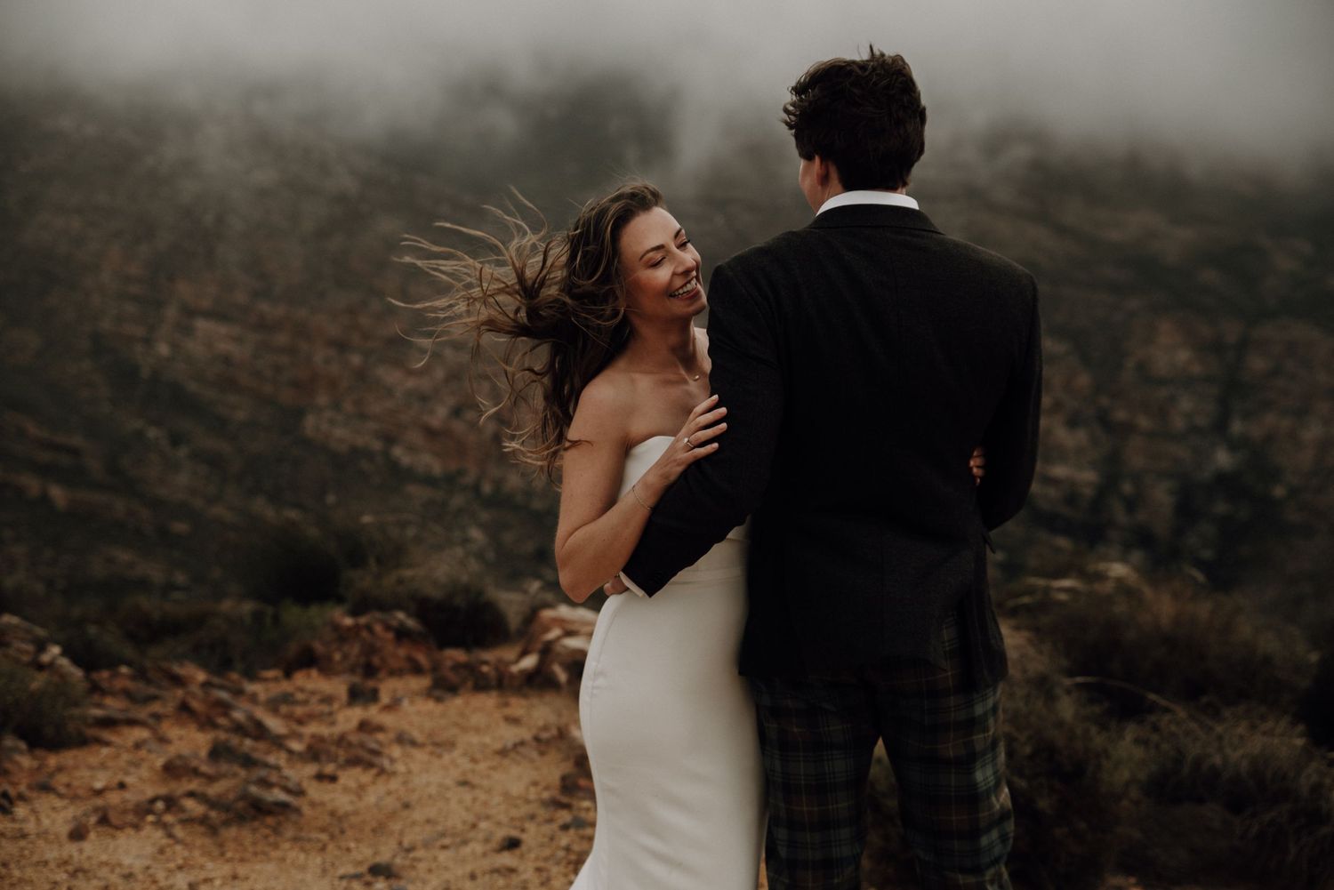 wedding couple detail Swartberg Pass Prince Albert South Africa Karoo Plain Blue Wedding Photo & Film