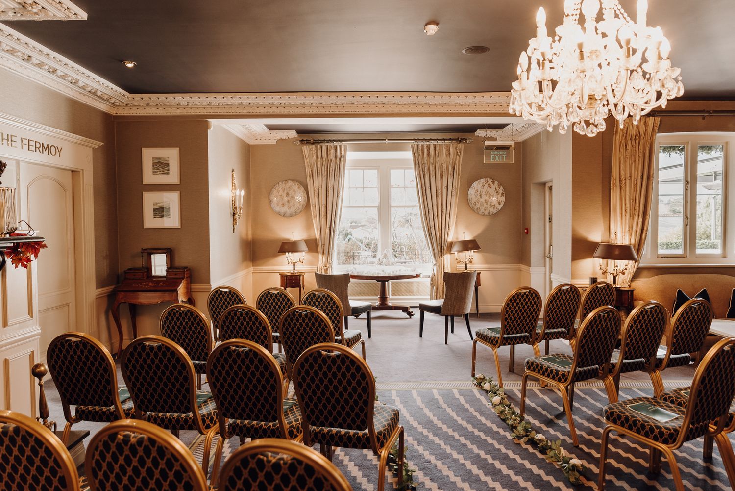 Ceremony setup at Randles Hotel, Killarney, ahead of Aisling and Johann's wedding
