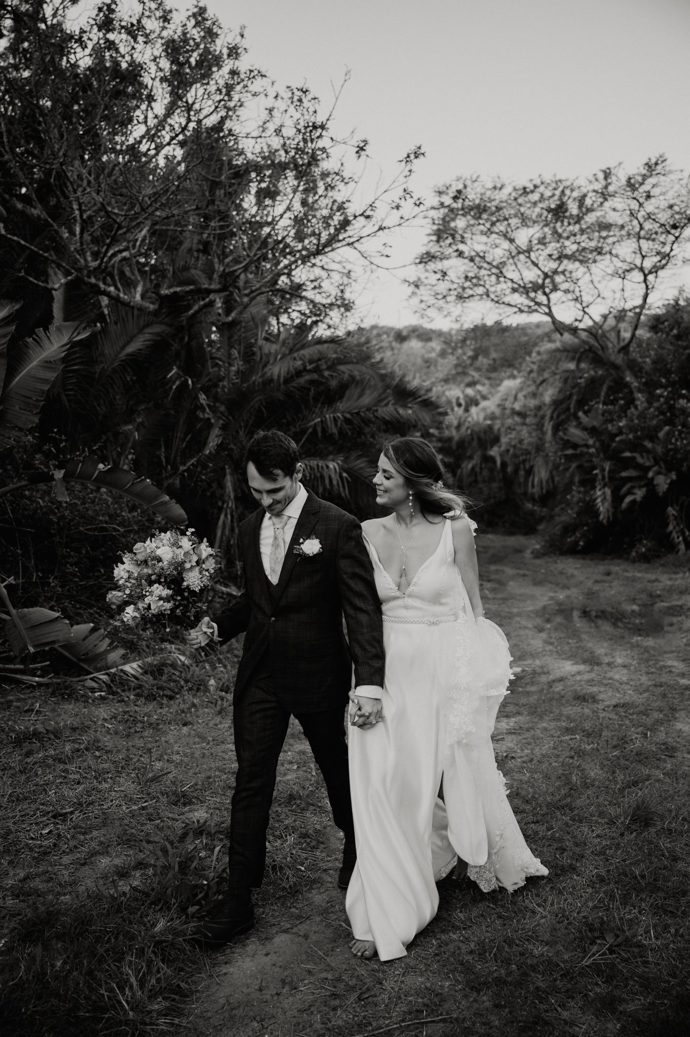 wedding couple portrait black and white documentary intimate Richard's Bay KwaZulu-Natal South Africa Plain Blue Wedding Photo & Film