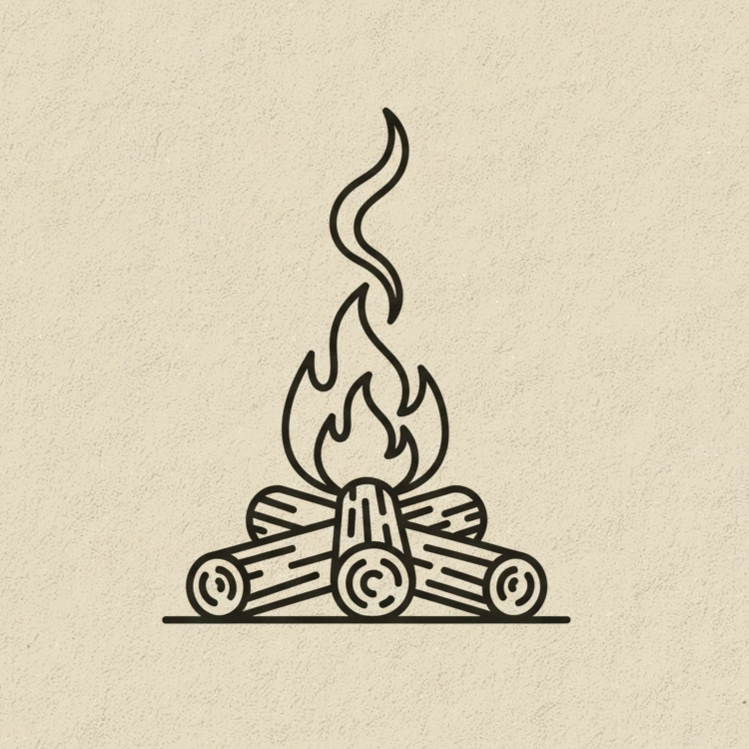 Campfire drawing for Greensboro Remodeling - 4Adventure Media.