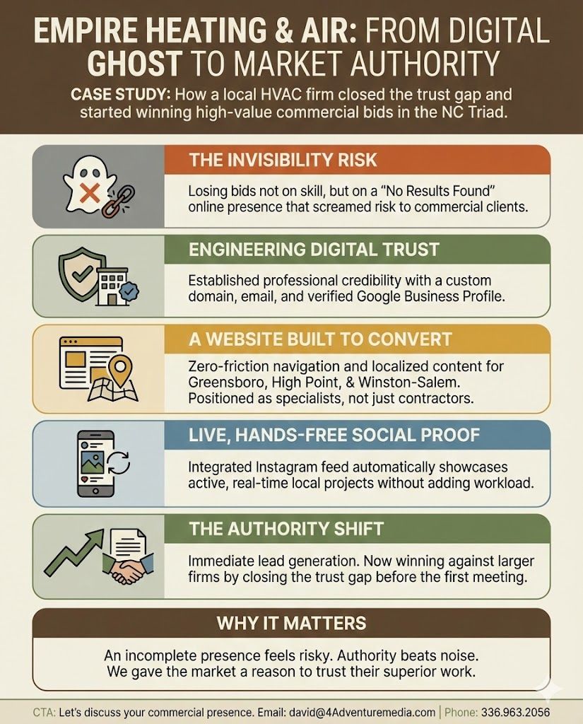 Digital marketing infographic for Winston-Salem Electrical - 4Adventure Media.