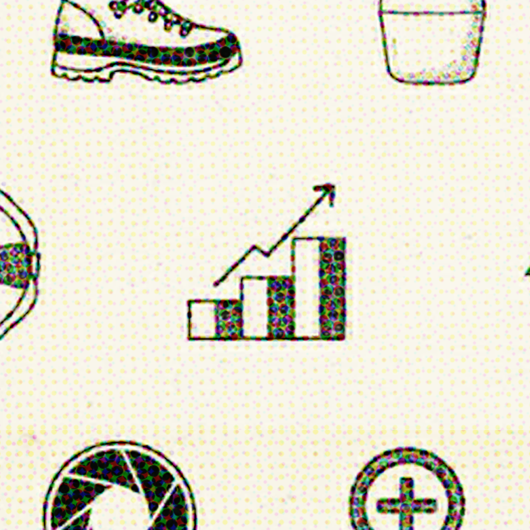 Hand drawn black and white sketches of various household items and objects in a grid pattern layout.