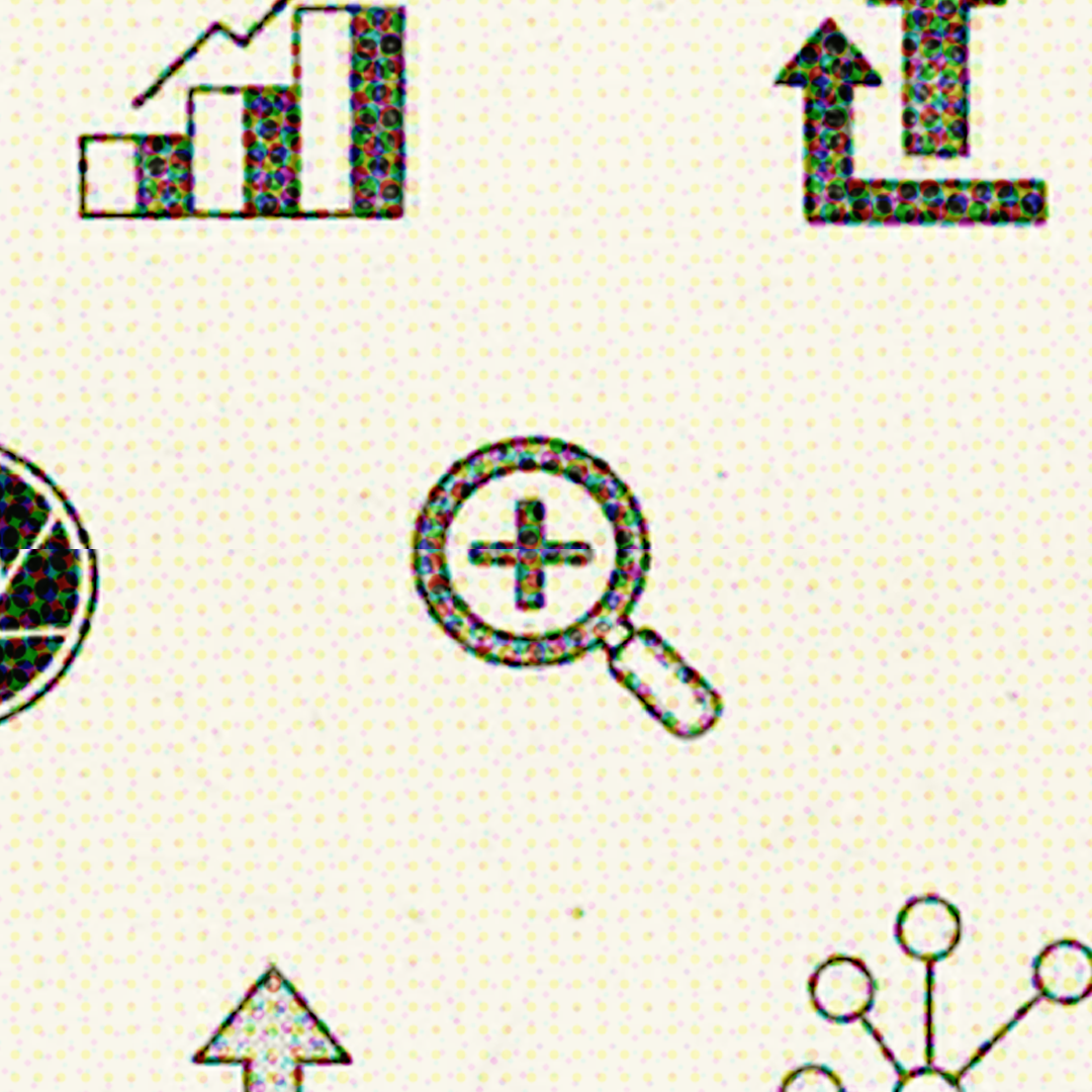 Collection of small black and white symbols and icons including arrows, circles, and geometric shapes arranged in a row.