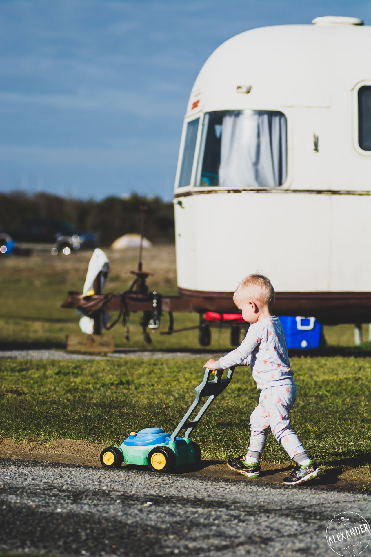 Camper trailer at Oregon Inlet Winston-Salem Landscaping - 4Adventure Media.