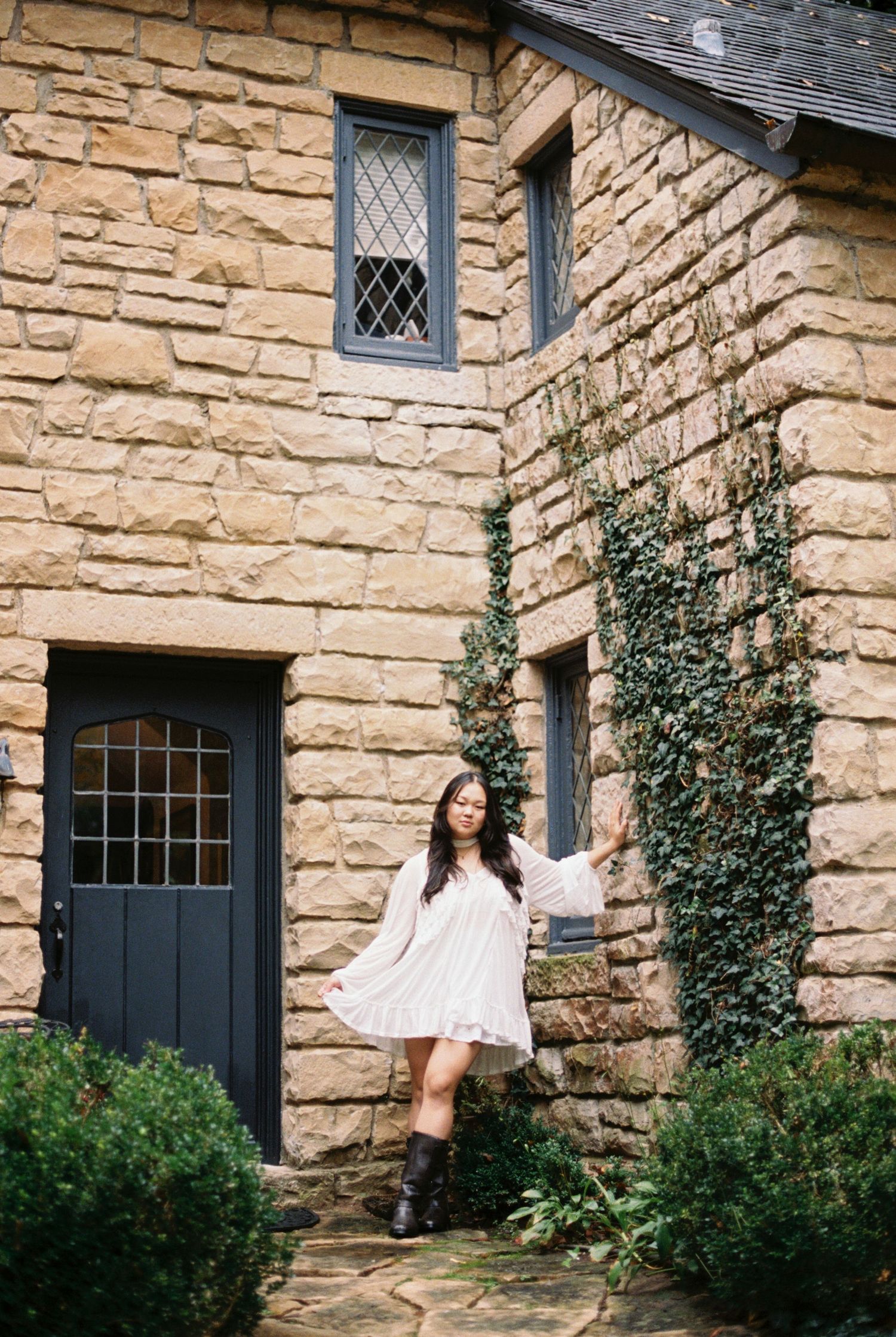 minimalist fashion photography with organic composition