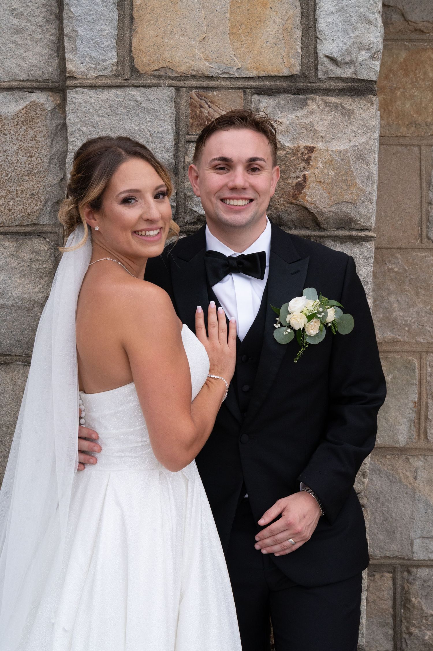 Romantic wedding photos in Boston featuring the bride and groom in natural light.