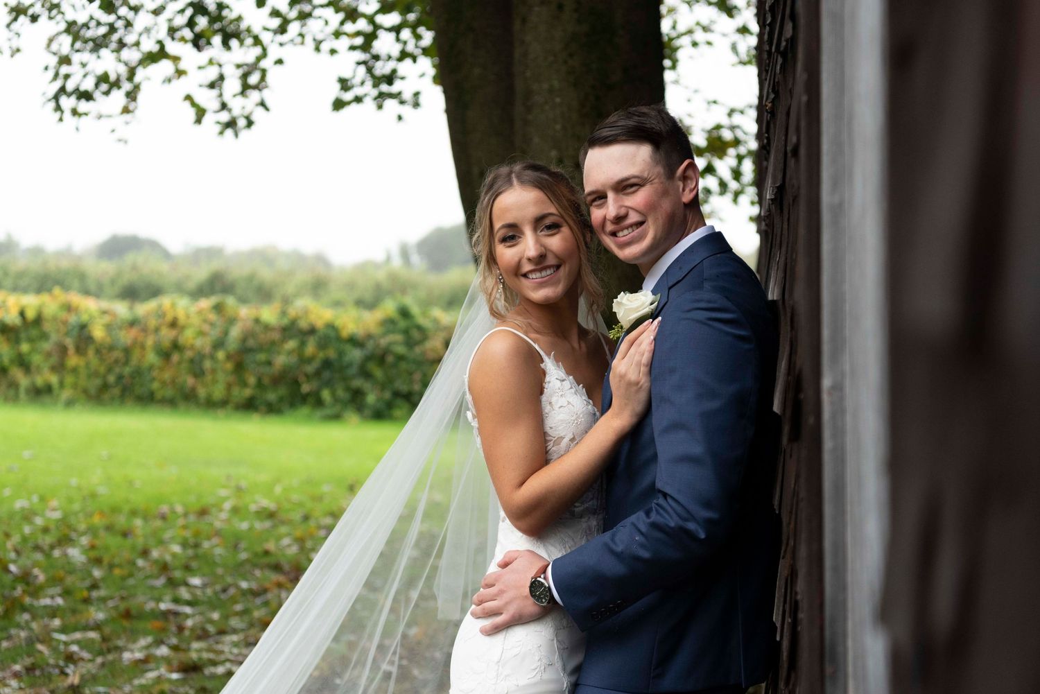Timeless barn wedding portraits taken by a New England wedding photographer.