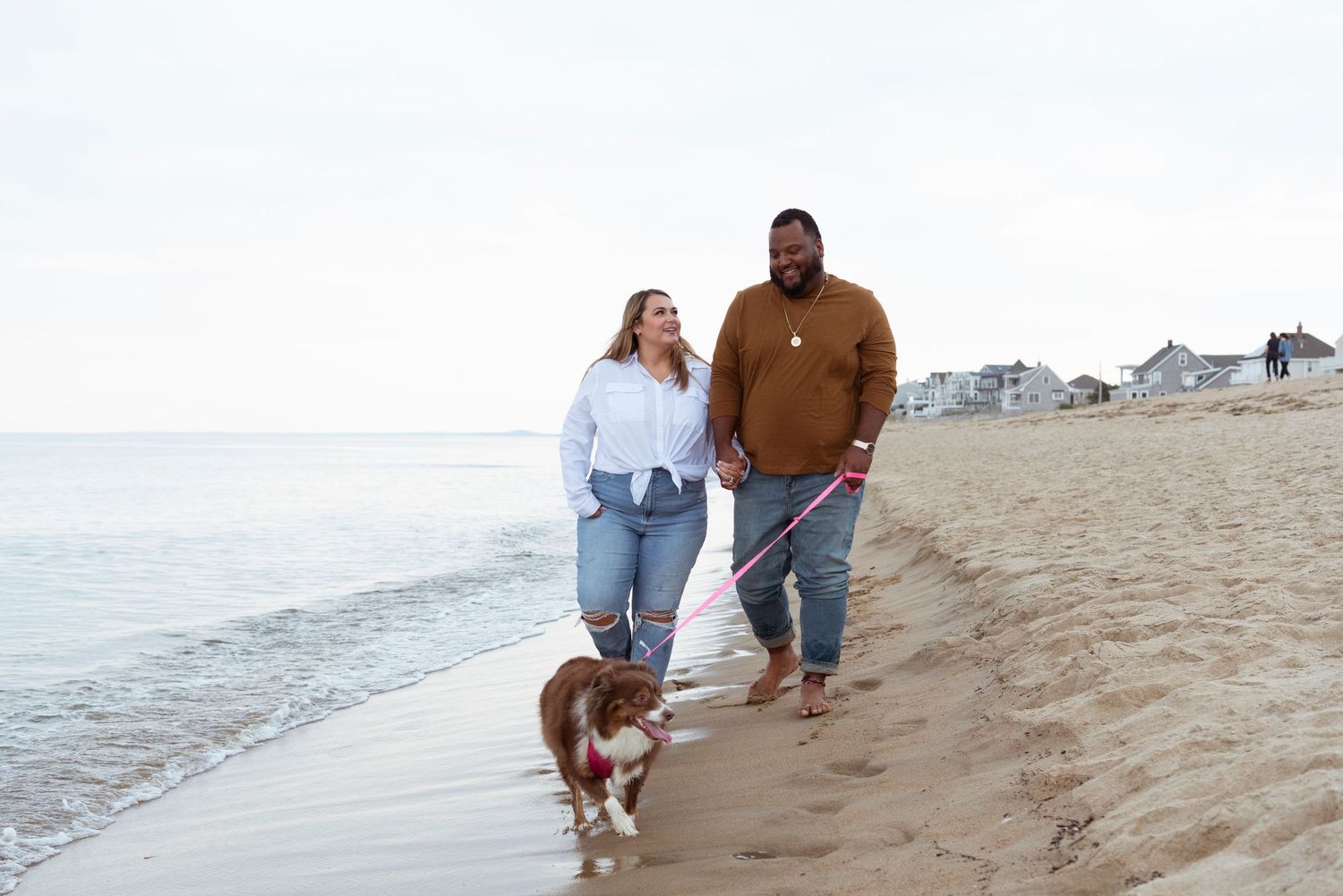 Beach engagement photo captured by a New Hampshire wedding photographer.