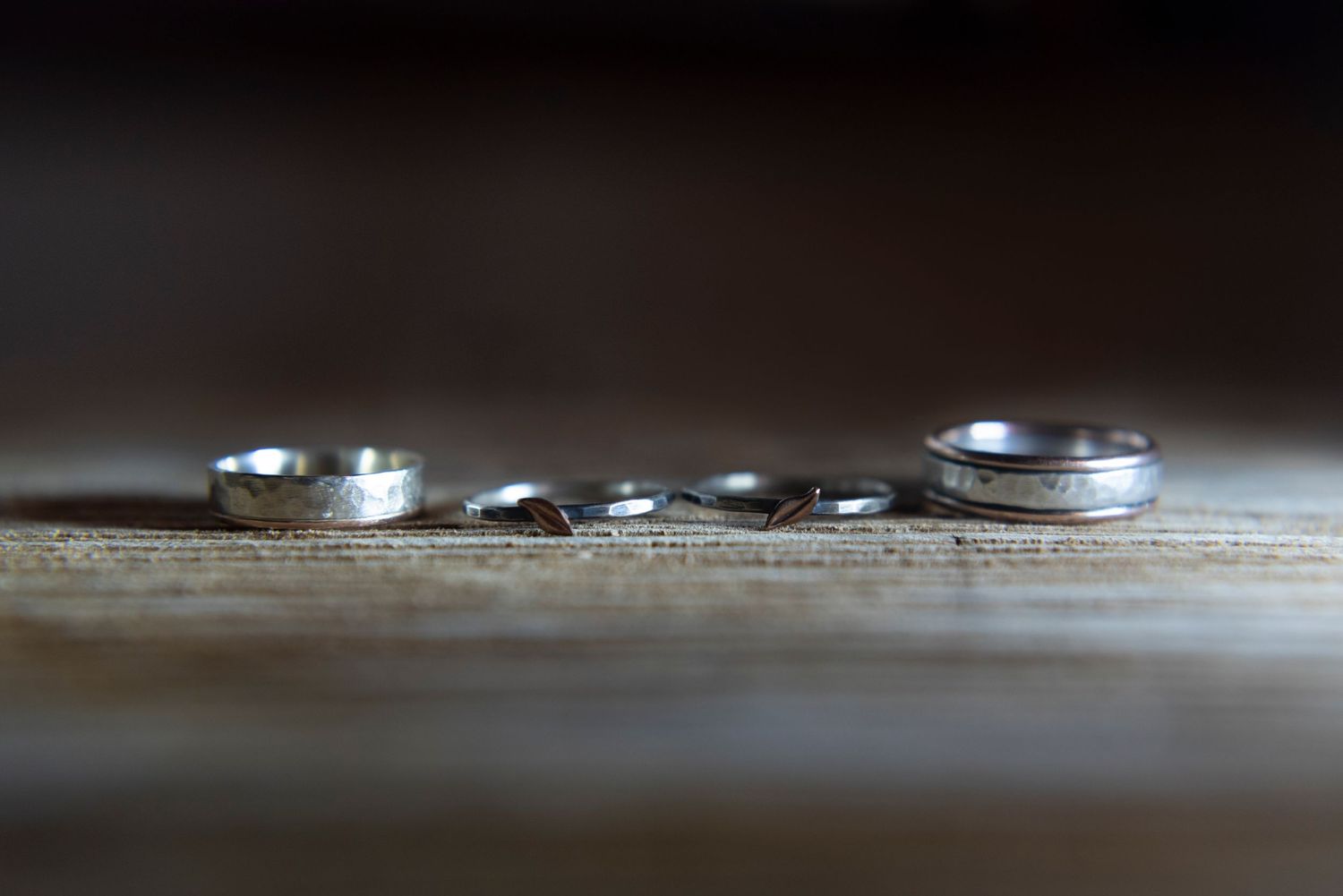 New Hampshire wedding photographer capturing detailed shots of wedding rings.