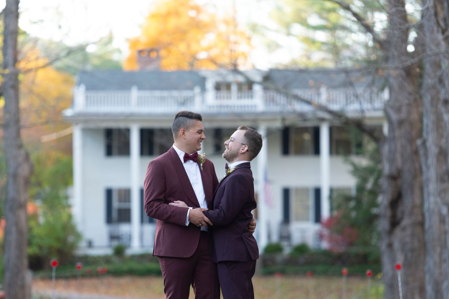 LGBTQ+ wedding photograph captured in New Hampshire with natural light and candid emotion.