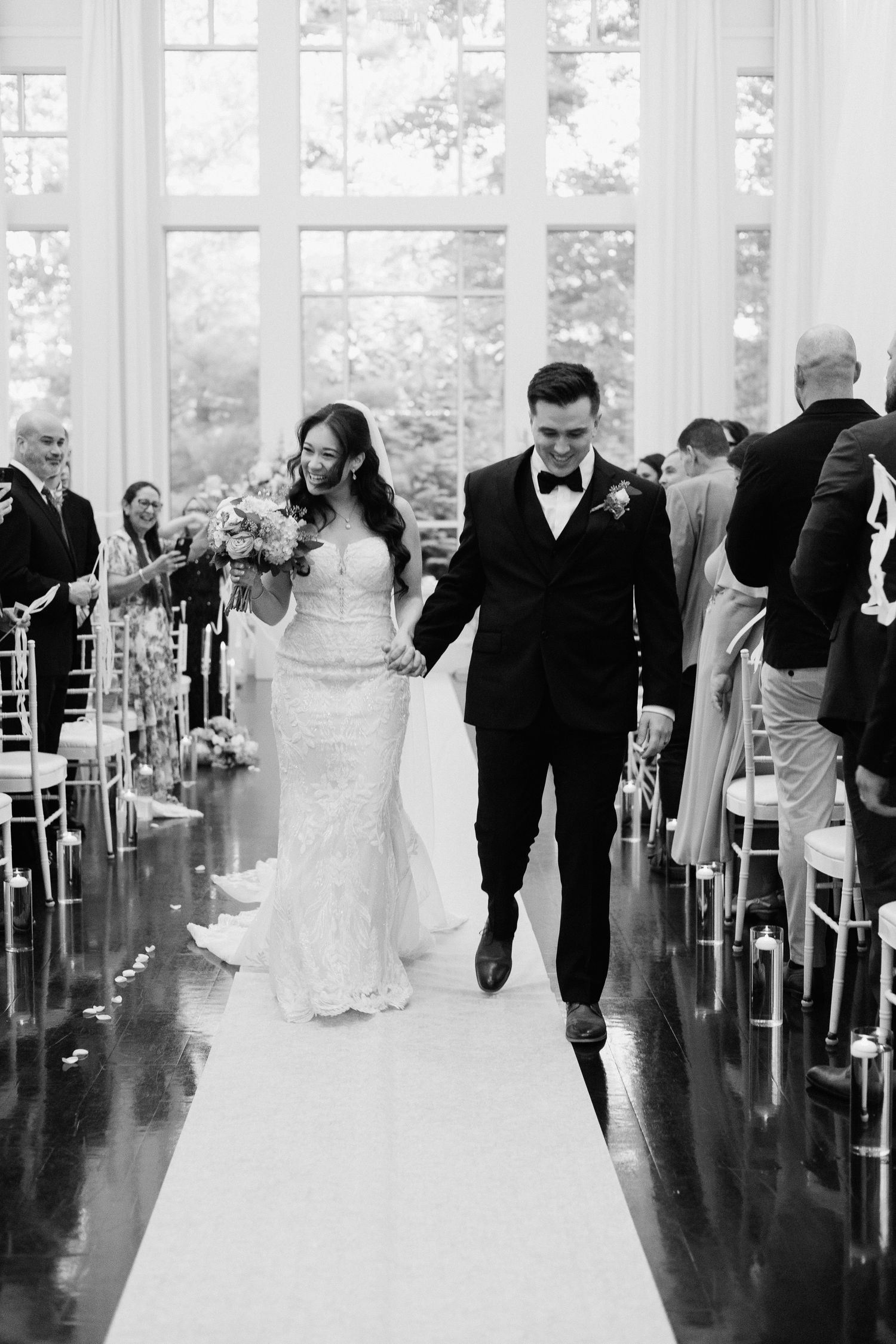 Mr. & Mrs. Khoklan Walking Down the Aisle on their wedding day, Shot by Dylan Spangler