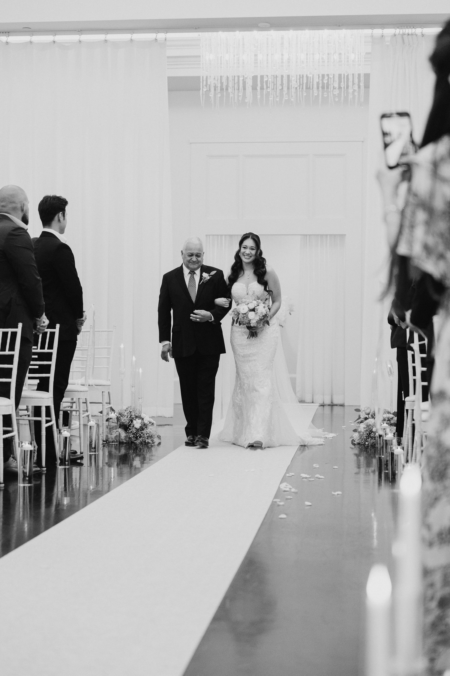 Picture of Dad Walking Bride Down the Aisle at Wedding, Shot by Dylan Spangler