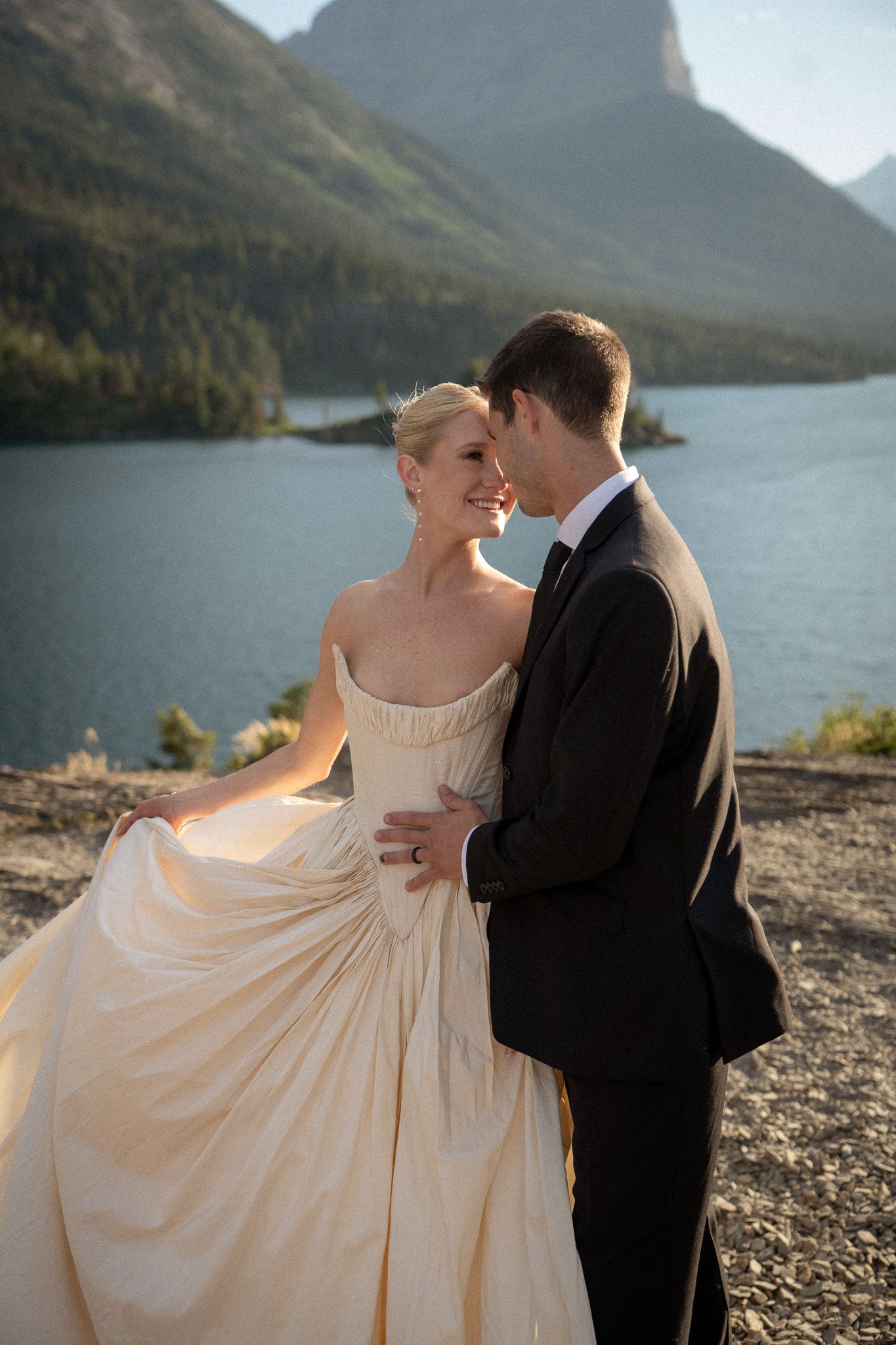 Bride and Groom elopement Glacier National Park