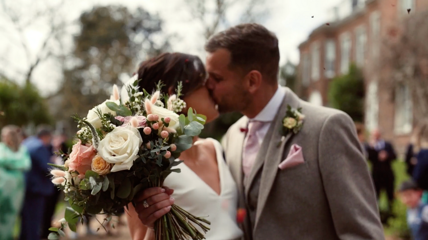 Wedding ceremony details with elegant floral arrangements and decor. Pelham House.
