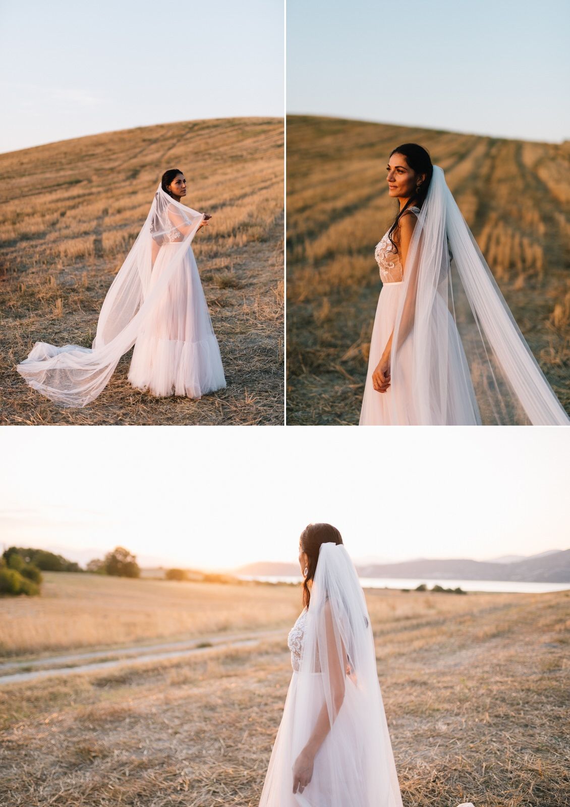 bride portraits in an field at velventos kozani
