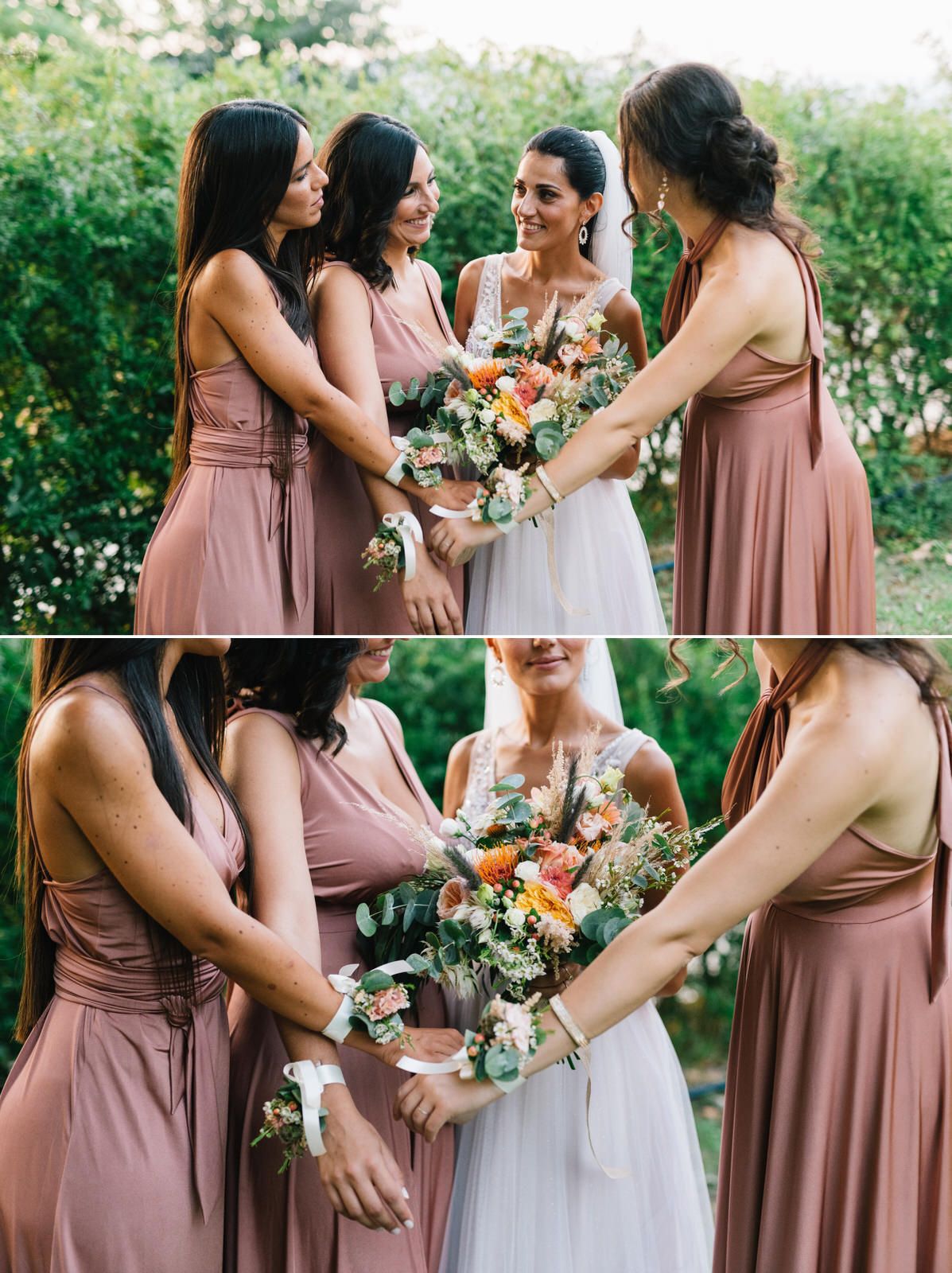 bride and bridesmaids