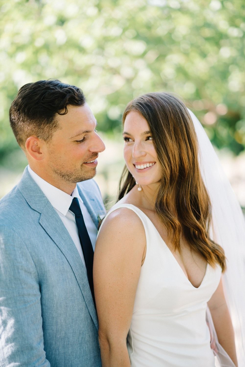 couple looking at each other and smiling