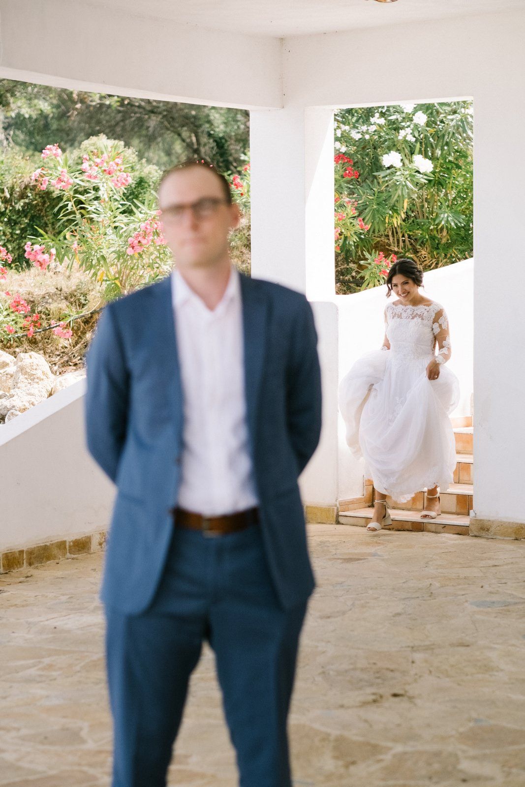 first look bride and groom