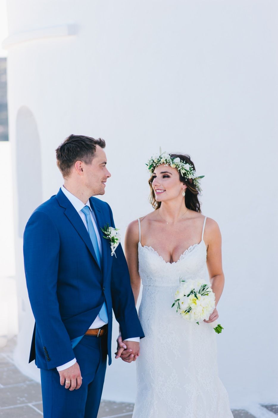 bride and groom portraits at sifnos wedding