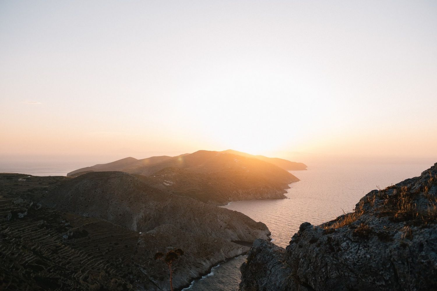 sunset from panagia at folegandros
