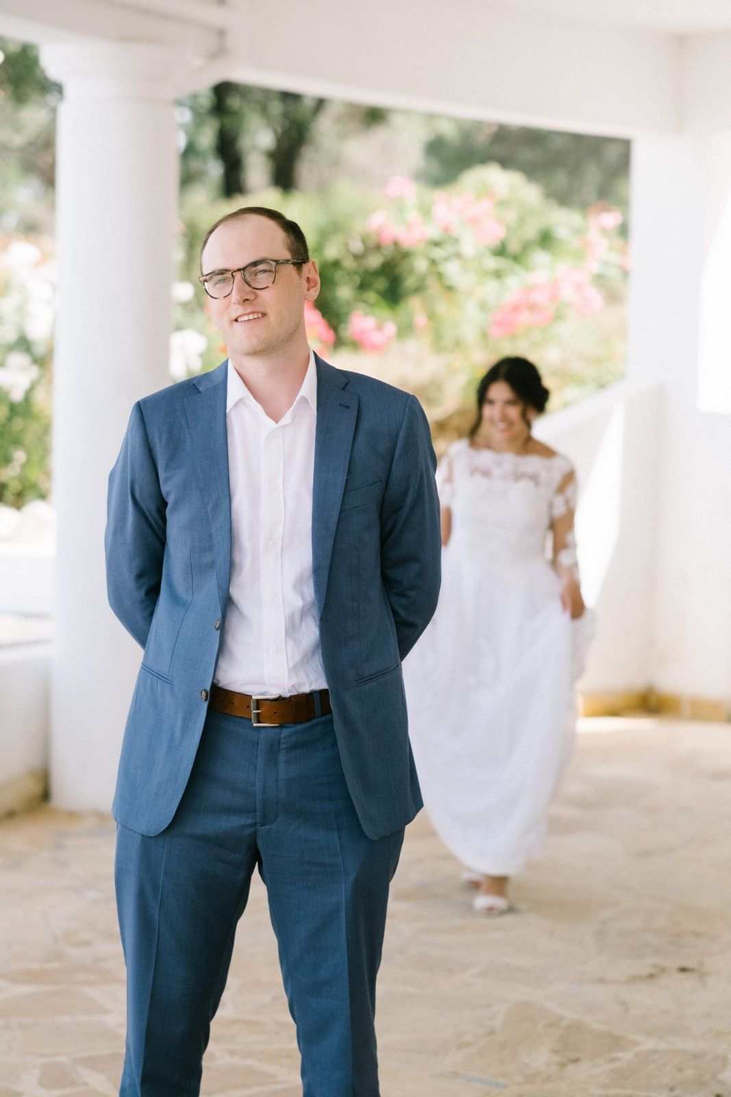 first look bride and groom