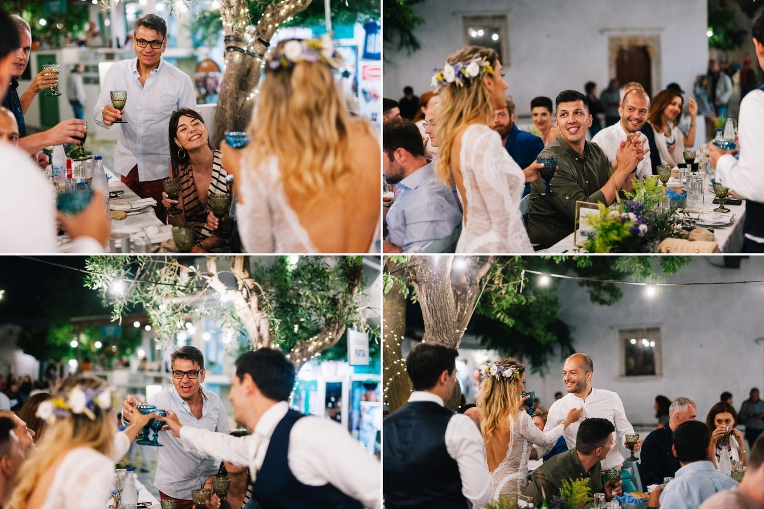 wedding reception in traditional square at sifnos