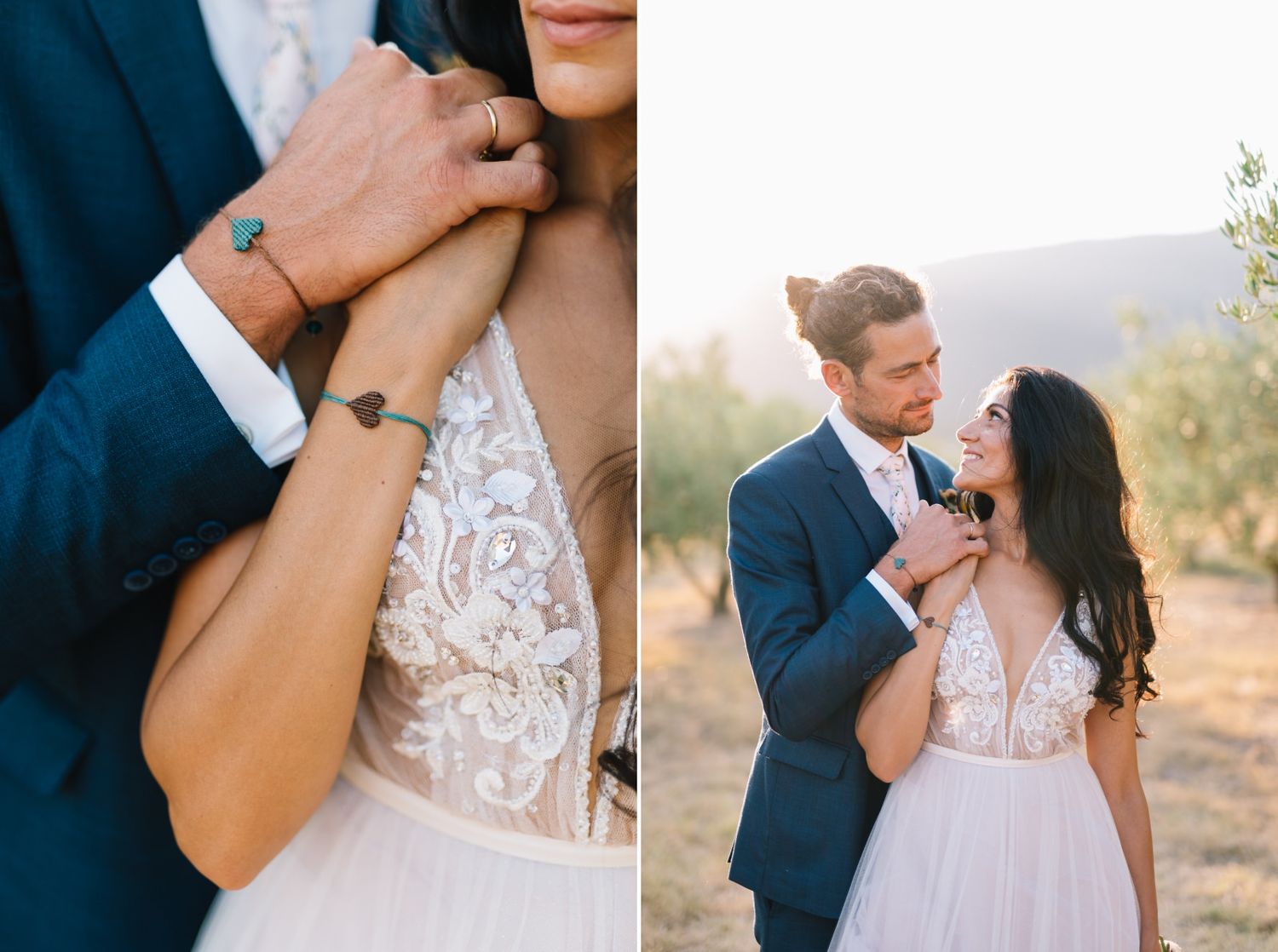 groom and bride portraits in an olive field at velventos kozani