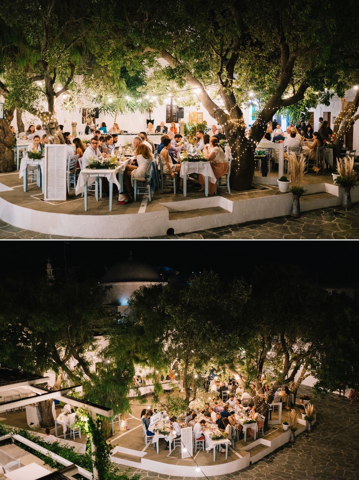 panorama from wedding reception in folegandros