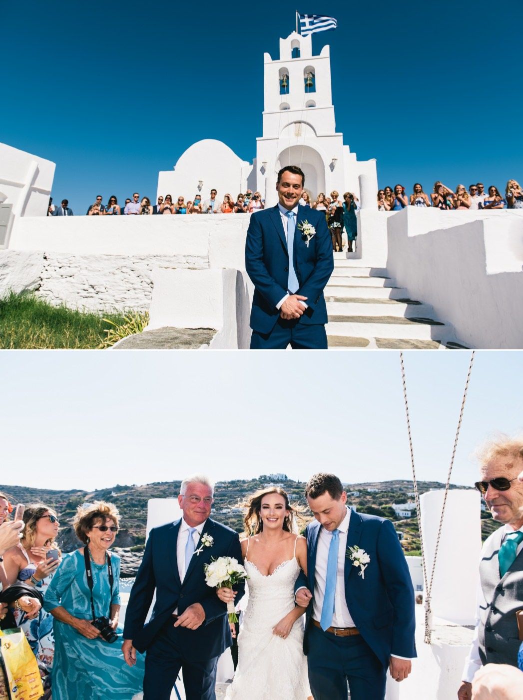 here comes the bride at chrysopigi sifnos