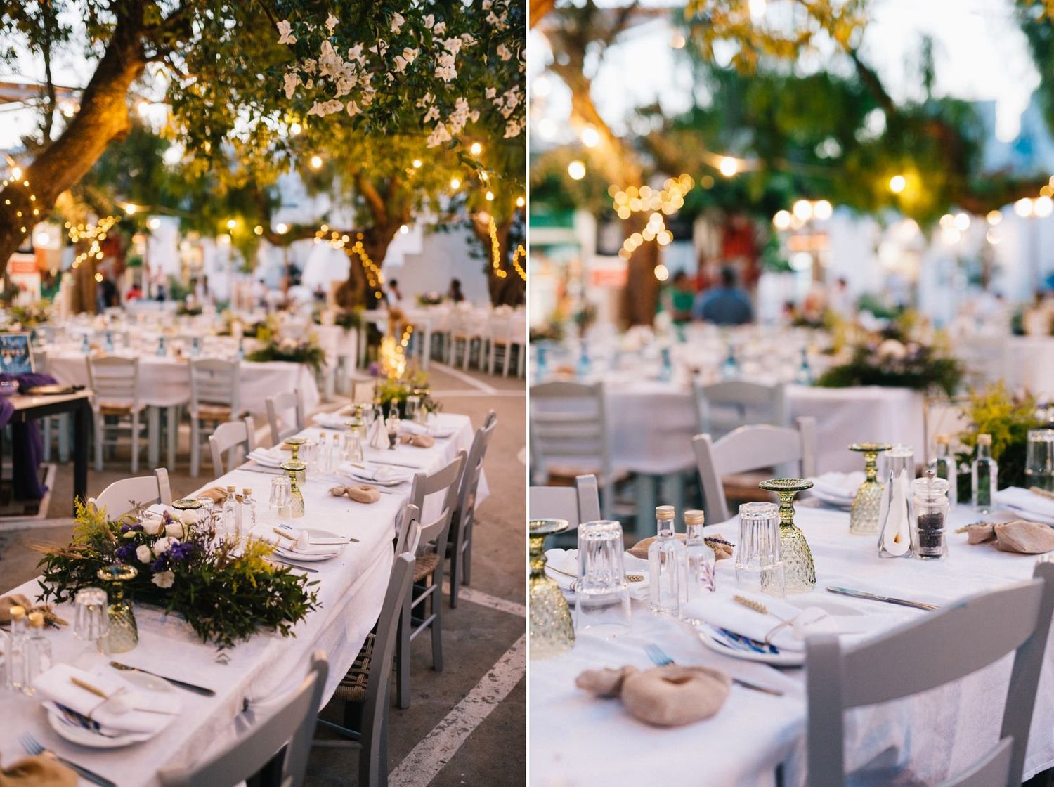 wedding decoration in traditional square at sifnos