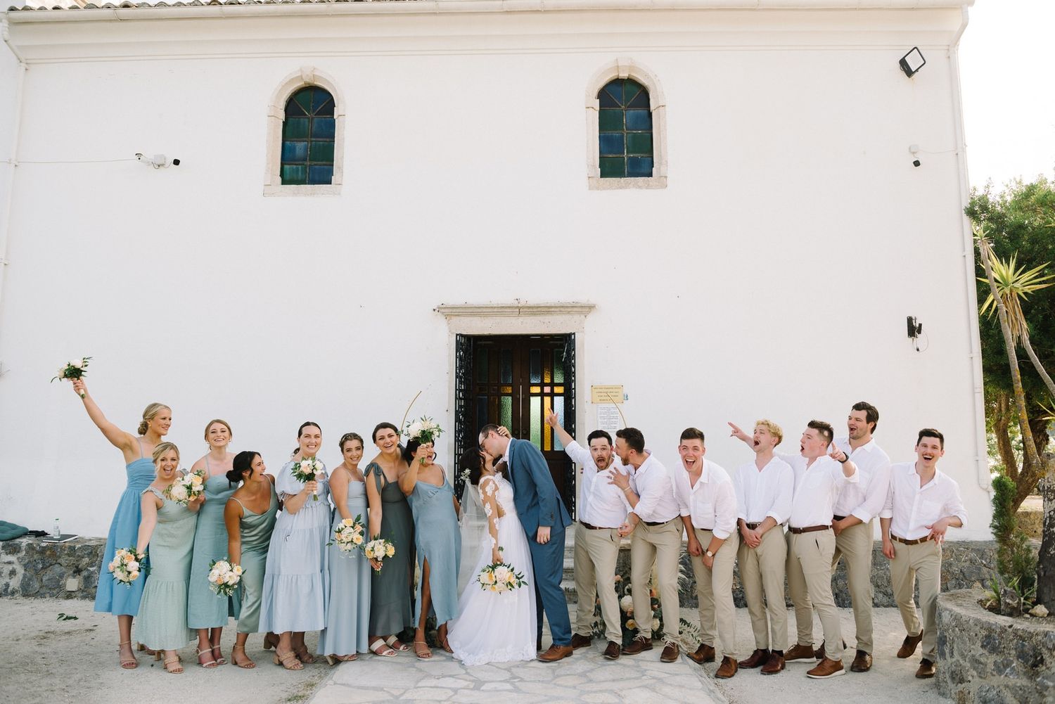 wedding at corfu bridesmates and groome mates