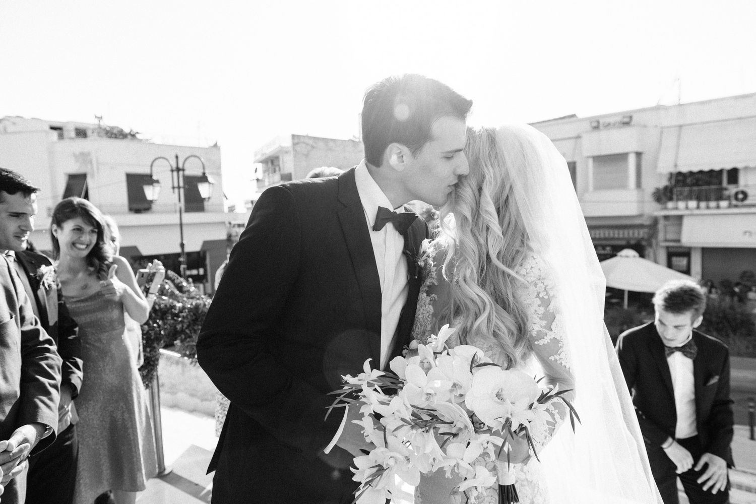 groom kissing the bride