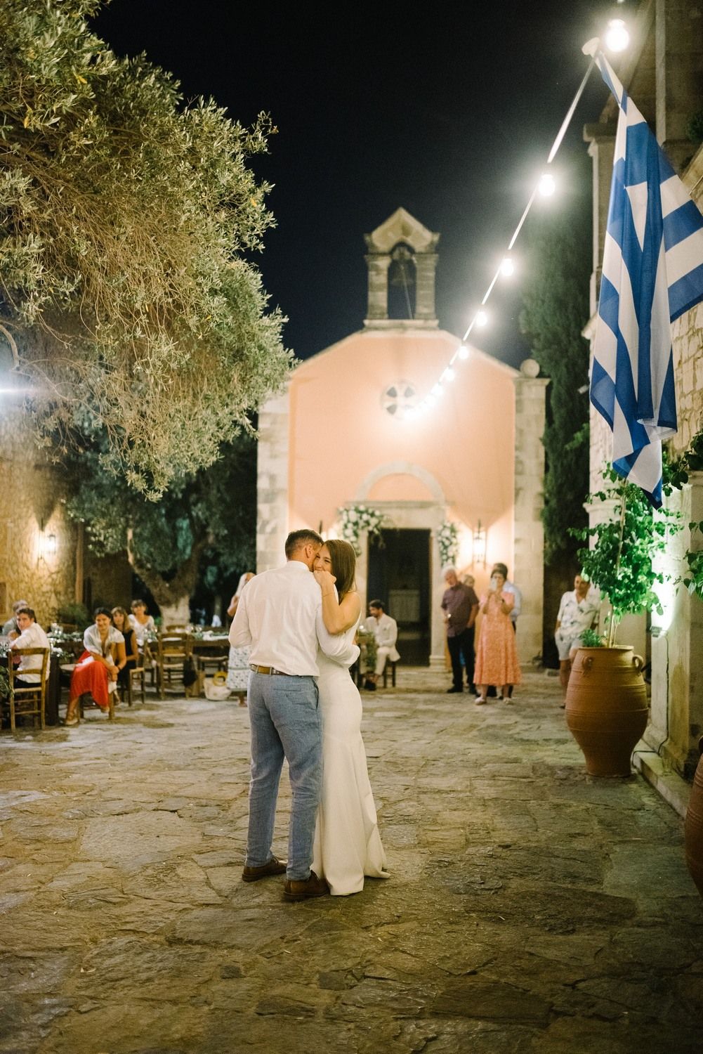 couple first dance at their wedding at agreco farms in crete