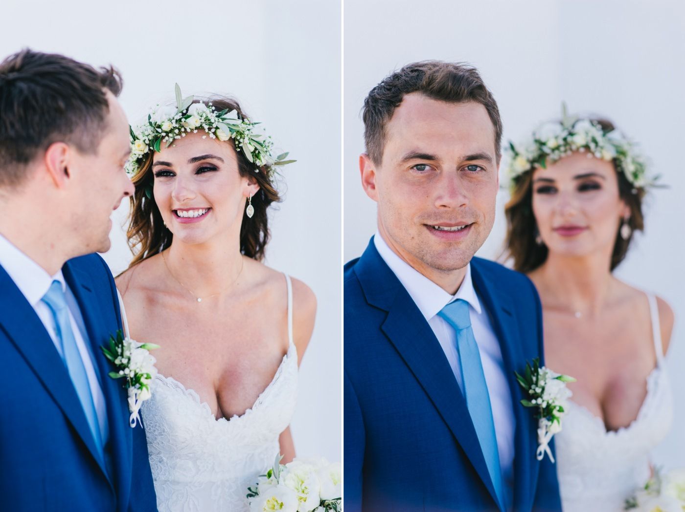 bride and groom portraits at sifnos wedding