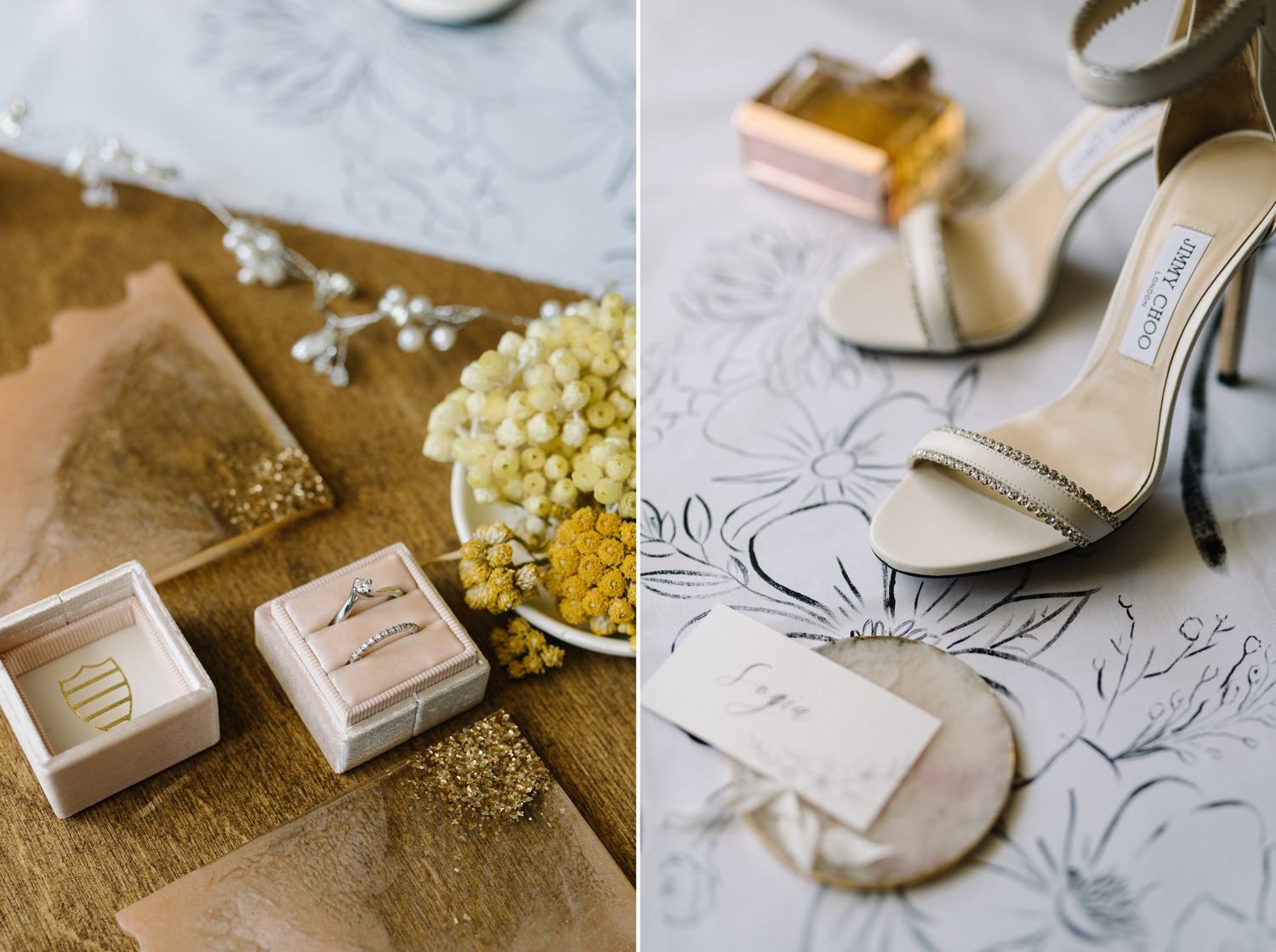 wedding details of jimmy choo bridal shoes