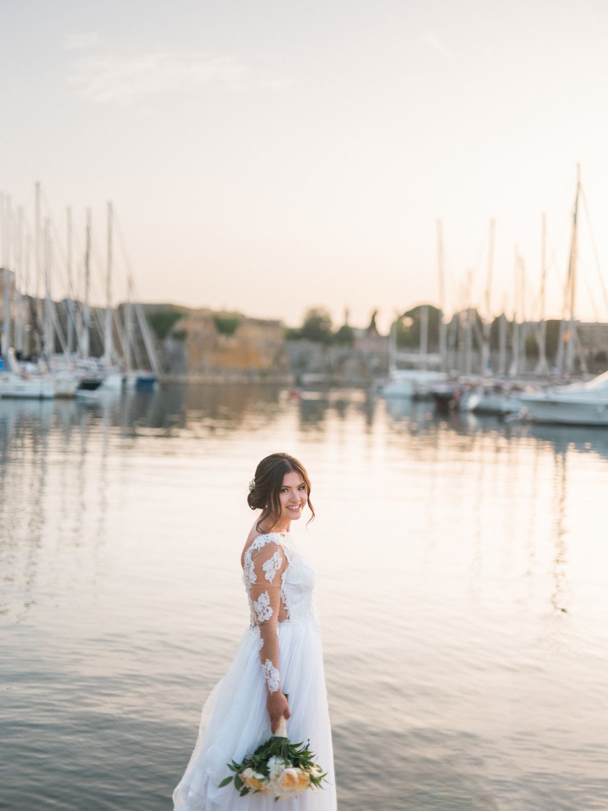 bride portrait at corfu sailing club
