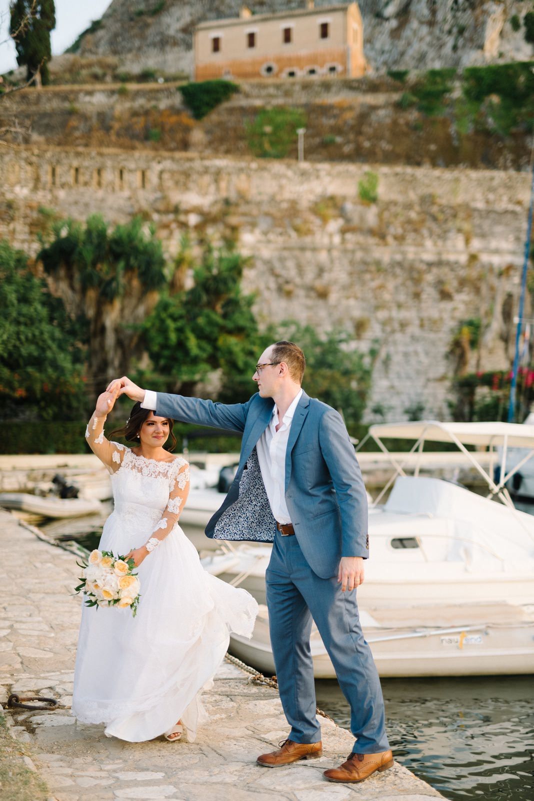 bride portrait at corfu sailing club