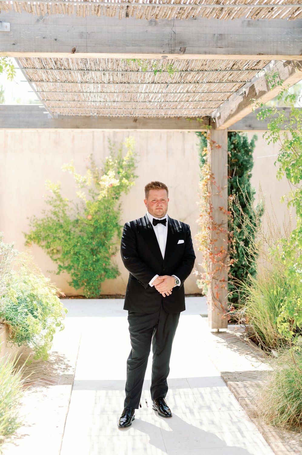 portrait of groom at corfu cavo alkyoni