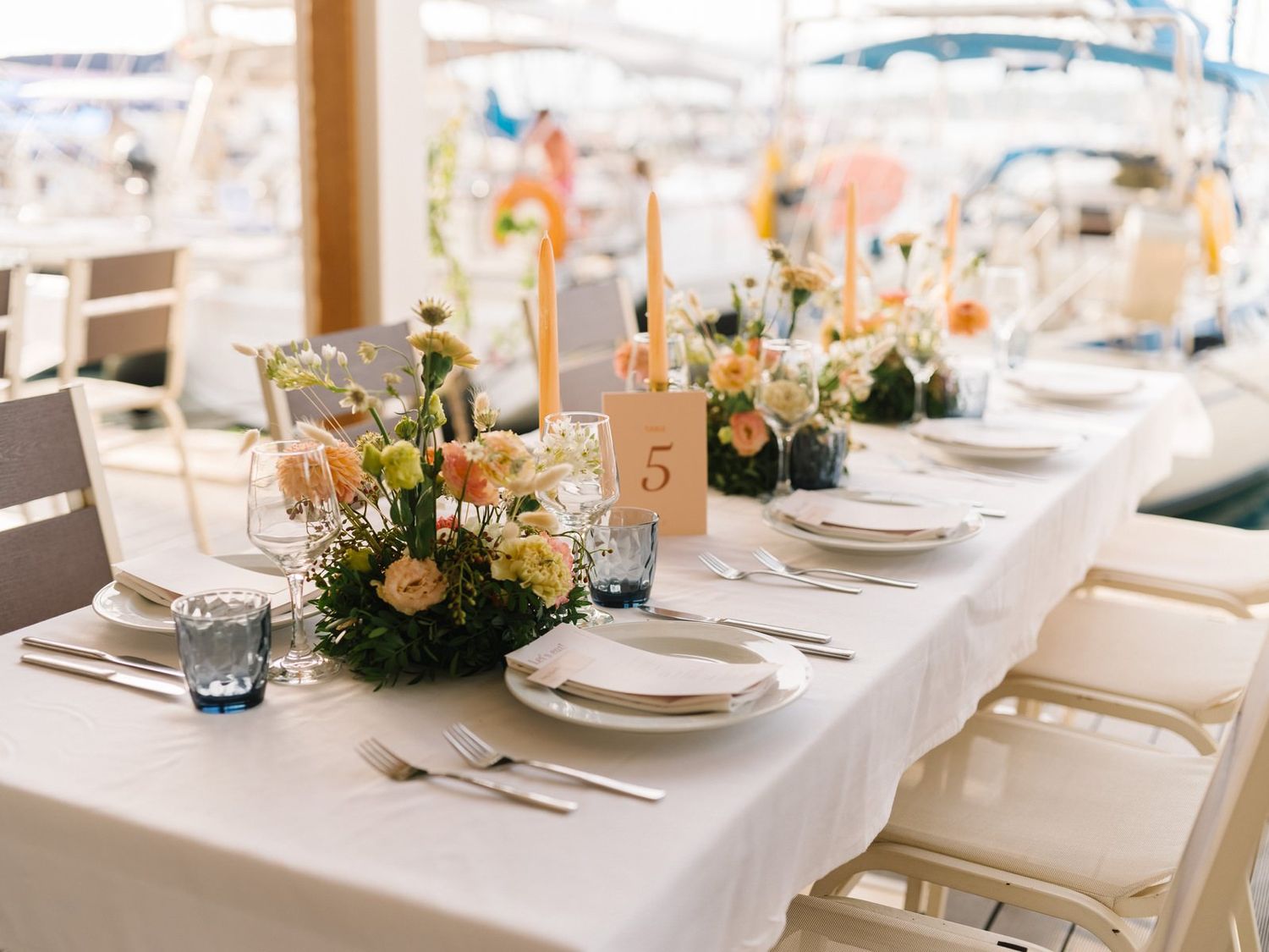 corfu sailing club wedding decoration with flowers