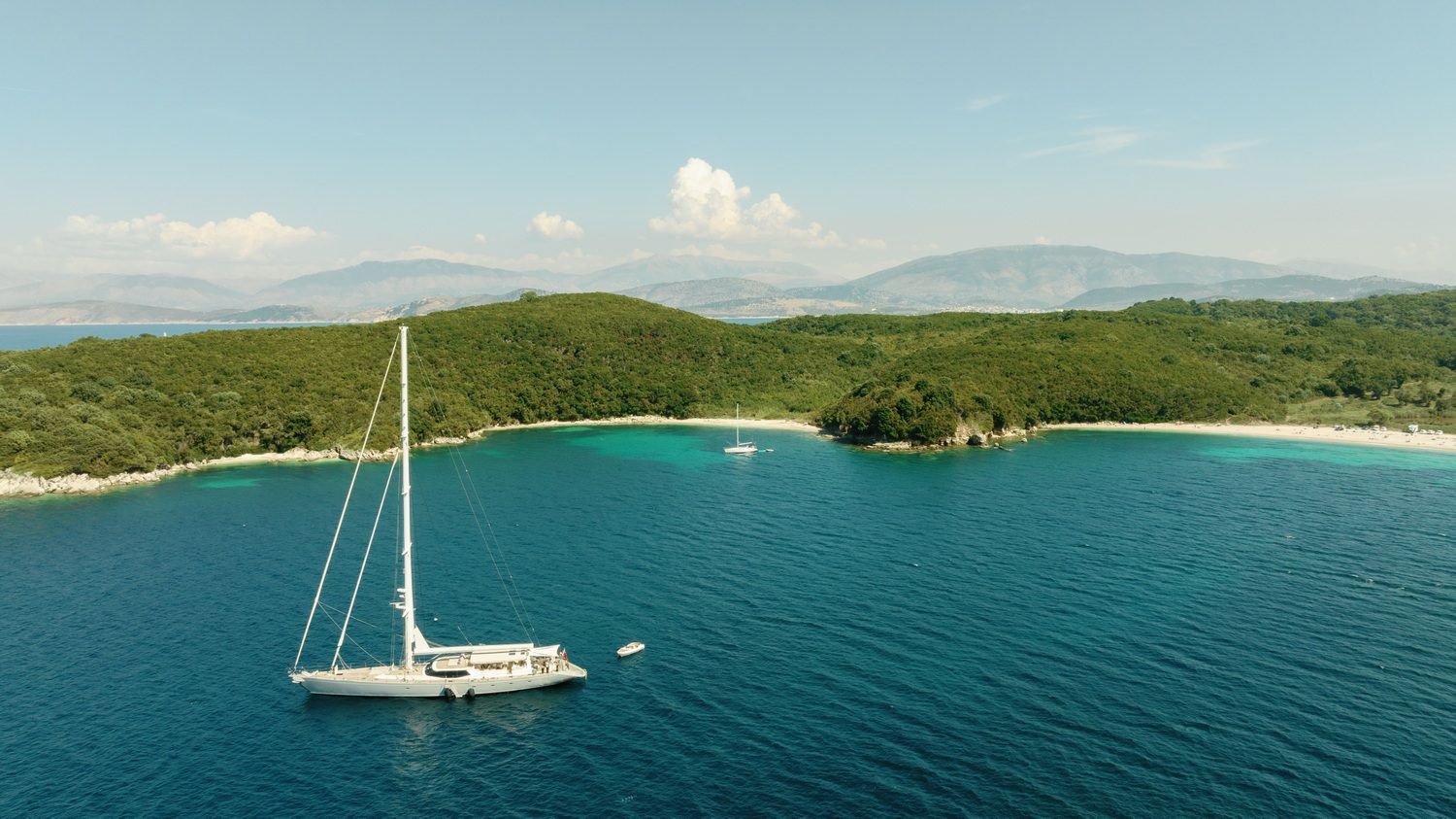 view from cavo alkyoni estate at corfu greece
