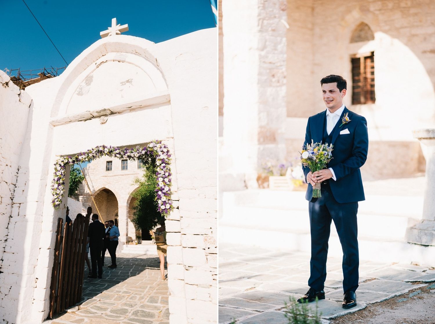groom waiting the bride to getting married