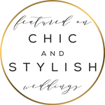 Elegant gold and white circular logo designs arranged in a horizontal row with delicate script text.