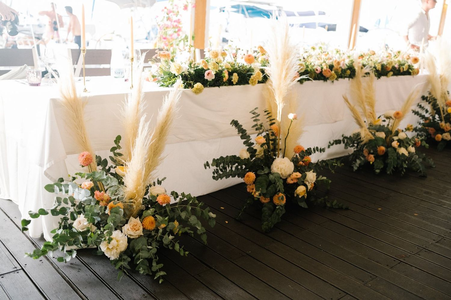 corfu sailing club wedding decoration with flowers