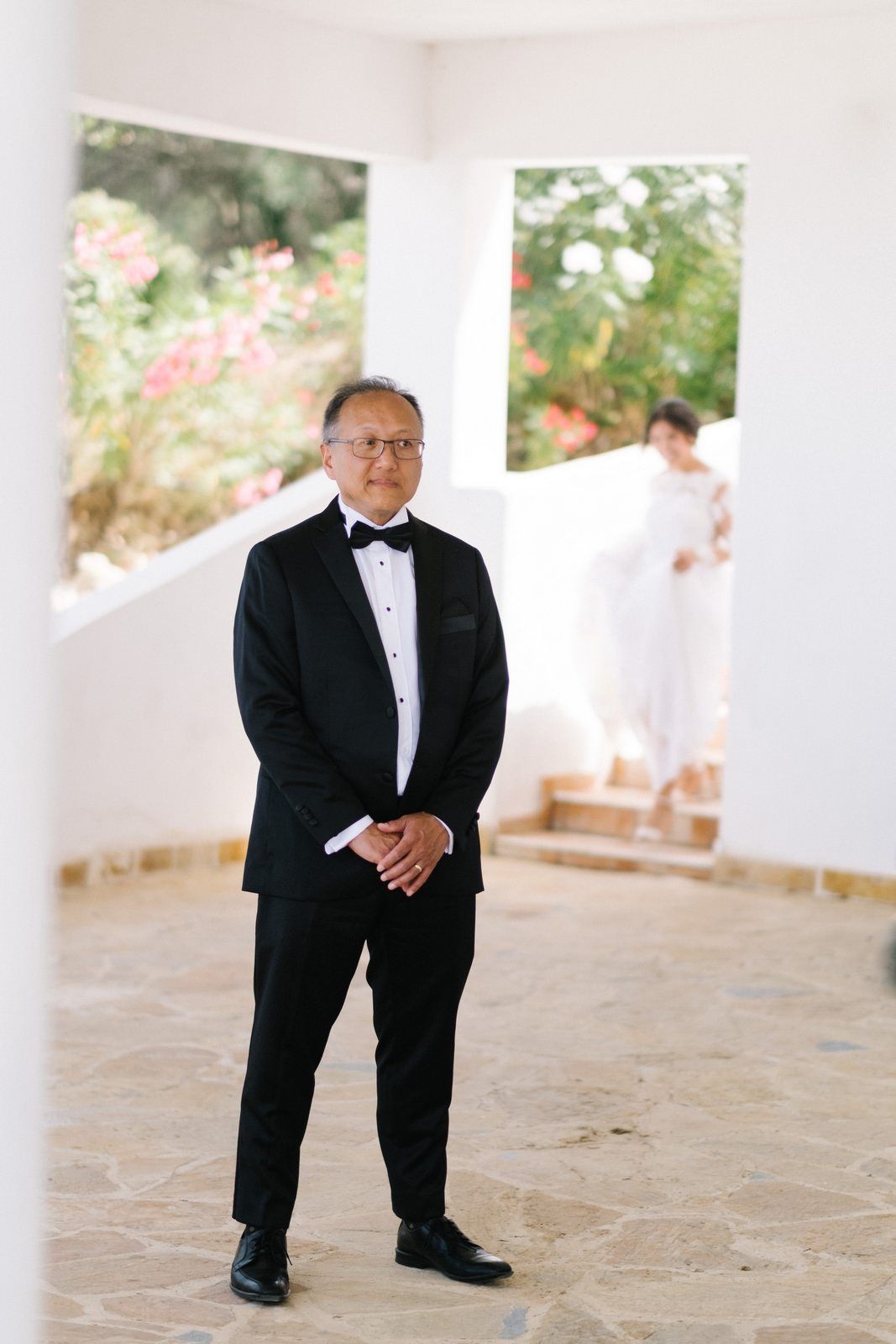 first look bride and father