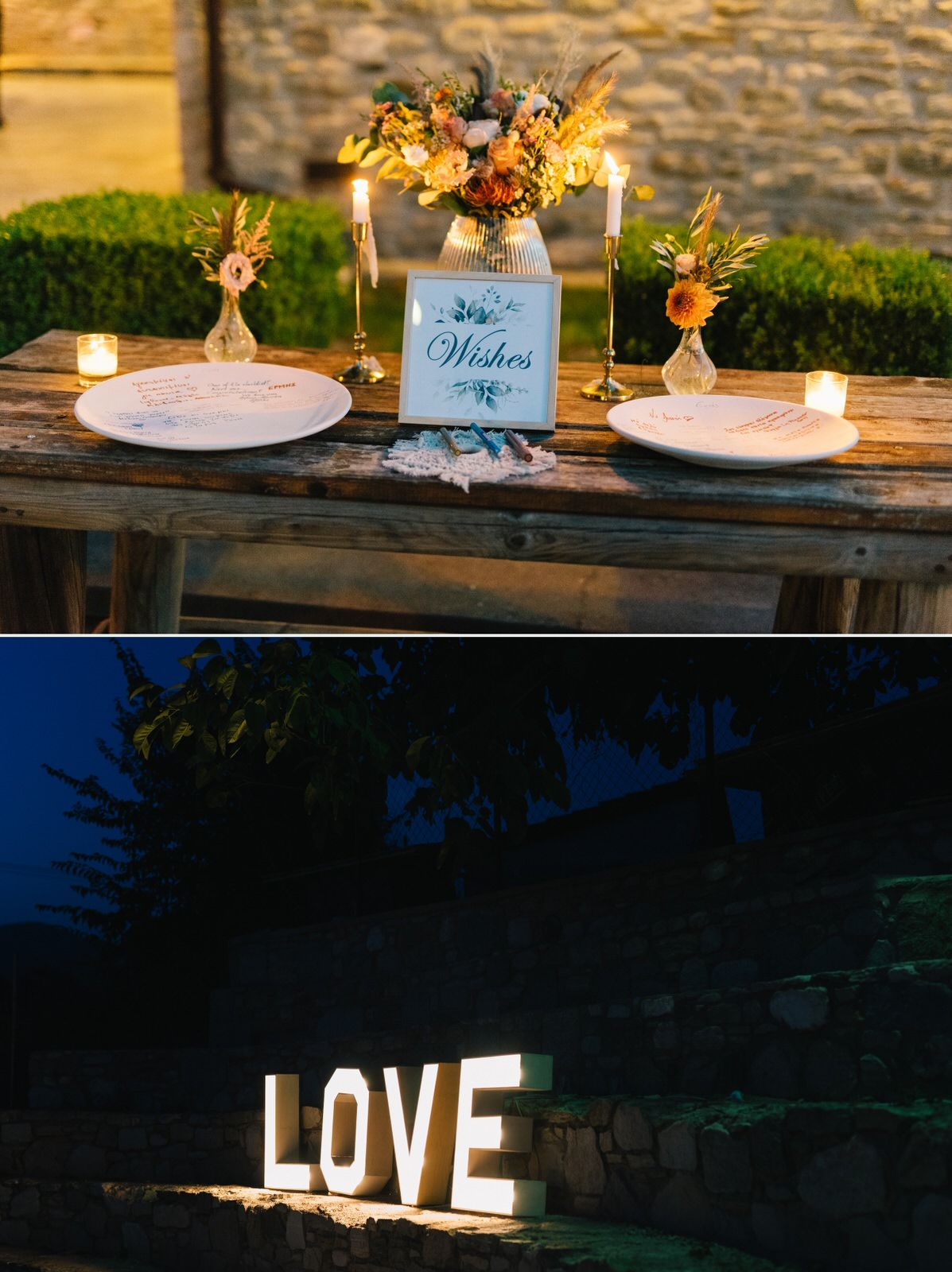 wedding decoration and love letter