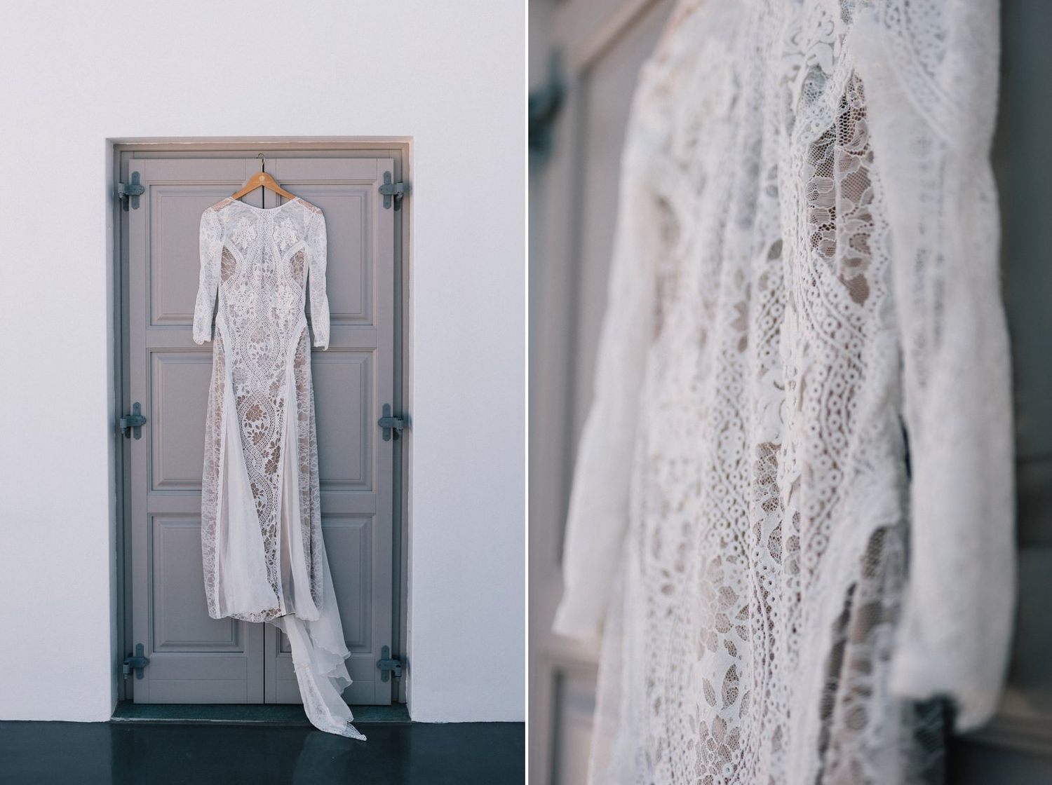 amazing wedding dress from Grace Loves Laces in folegandros